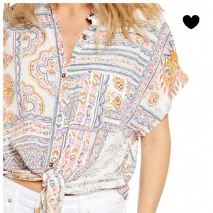 Braxton Front Tie Blouse